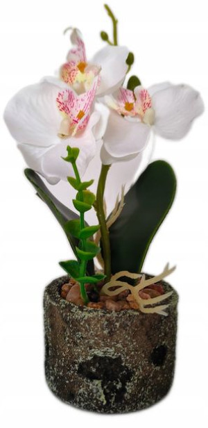 Storczyk Orchidea w doniczce sztuczne kwiaty 23 cm