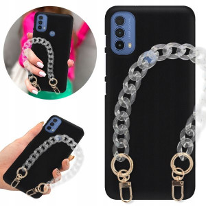 Etui Matowe BLINK Czarny do MOTOROLA E40 Łańcuch