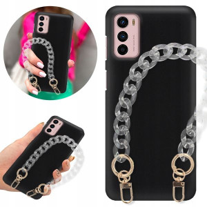 Etui Matowe BLINK Czarny do MOTOROLA G42 Łańcuch