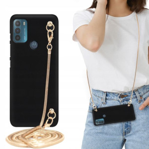 Etui MATOWE BLINK Czarny do MOTOROLA G50 Łańcuszek