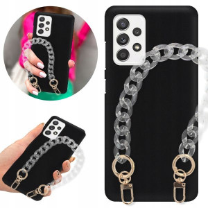 Etui Matowe BLINK Czarny do SAMSUNG A52 Łańcuch