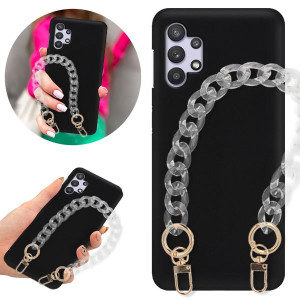 Etui Matowe BLINK Czarny do SAMSUNG M32 5G Łańcuch