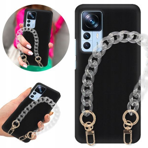 Etui Matowe BLINK Czarny do XIAOMI 12T Łańcuszek