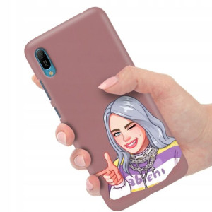 Etui Matowe Ciemny Róż do HUAWEI Y6 2019 Top Wzory
