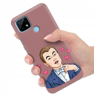 Etui Matowe Ciemny Róż do REALME C21 Modne Wzory