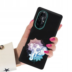 Etui Matowe Czarne do HUAWEI NOVA 8 Subtelne Wzory