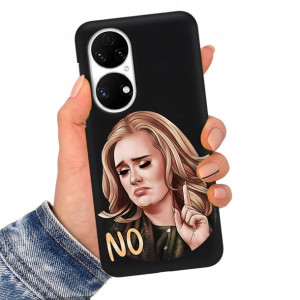 Etui Matowe Czarne do HUAWEI P50 Serialowe Wzory