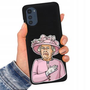Etui Matowe Czarne do MOTOROLA E32 Serialowe Wzory