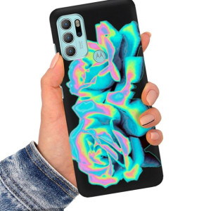 Etui Matowe Czarne do MOTOROLA G60s Sztuka Wzory