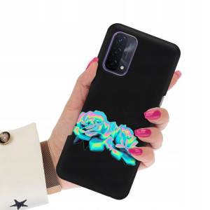 Etui Matowe Czarne do OPPO A74 5G Art Sztuka Wzory