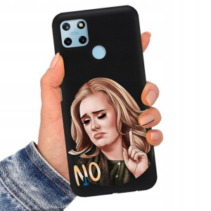 Etui Matowe Czarne do REALME C25Y Serialowe Wzory