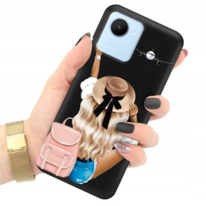 Etui Matowe Czarne do REALME C30 Modne Top Wzory