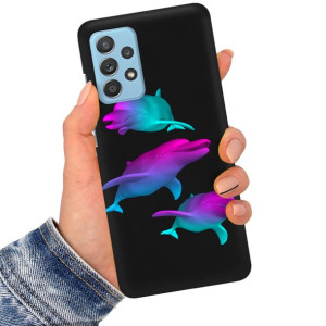 Etui Matowe Czarne do SAMSUNG A33 5G Sztuka Wzory