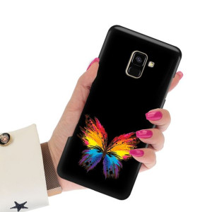 Etui Matowe Czarne do SAMSUNG A8 PLUS 2018 Wzory