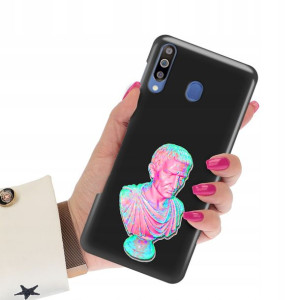 Etui Matowe Czarne do SAMSUNG M30 Art Sztuka Wzory