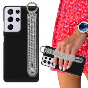 Etui Matowe Czarne do SAMSUNG S21 ULTRA Cyrkonie