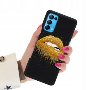 Etui Matowe CZARNY do OPPO FIND X3 LITE Top Wzory
