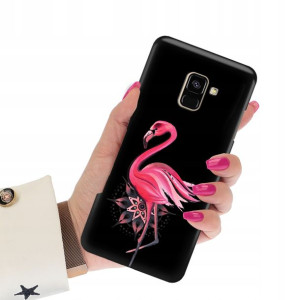 Etui Matowe CZARNY do SAMSUNG A8 PLUS 2018 Wzory