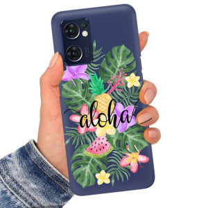 Etui Matowe Granat do OPPO RENO 7 5G Serial Wzory