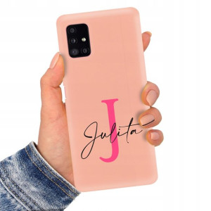 Etui Matowe Łososiowe do SAMSUNG A51 5G Imię Wzory