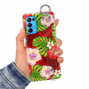 Etui Pasek do OPPO RENO 5 5G Case Flower Top Wzory