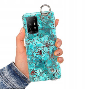 Etui Pasek do OPPO RENO 5Z Case Flower Top Wzory