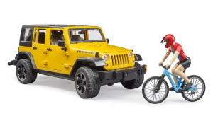 BRUDER 02543 Jeep Wrangler Unlimited Rubicon z rowerem górskim i figurką