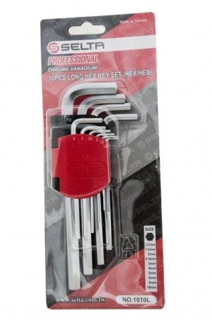 Zestaw kluczy imbusowych extra długich 1,27-10mm HEX 10cz. SELTA