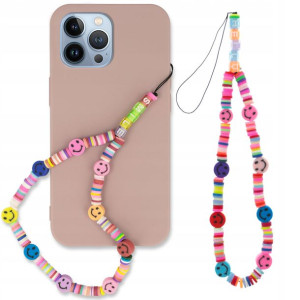 Modne Etui Matowe z Koralikami do IPHONE 13 PRO
