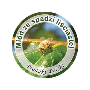 Paczka etykiet  okrągłych na miód ze spadzi liściastej (100szt) - wzór EK7