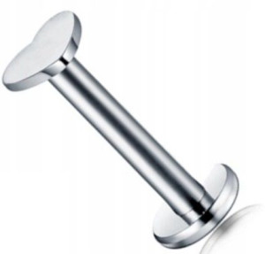 Srebrny Labret do Ucha, Wagri, Brody Serduszko SS316L 1,2/8