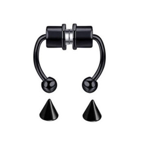 Fake septum U Kolczyk do Nosa Stal Punk Magnesy