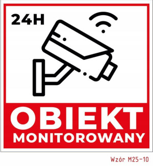 Tabliczka M25-10 monitoring 20x20cm druk UV