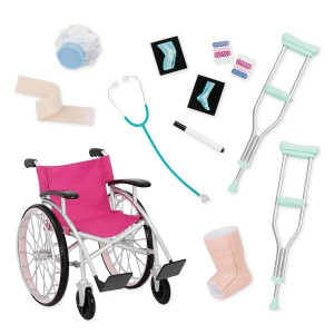Zestaw z wózkiem inwalidzkim, kulami i akcesoriami - HEALS ON WHEELS -