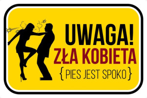 MDS+ Tabliczka Zła Kobieta pies jest spoko 20x30