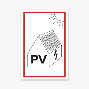 MDS+ Tabliczka Znak instalacja fotowoltaiczna PV 20x30