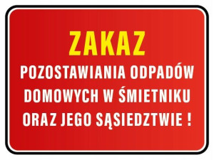 MDS+ TABLICZKA 20X30 zakaz zostawiania odpadów segreguj