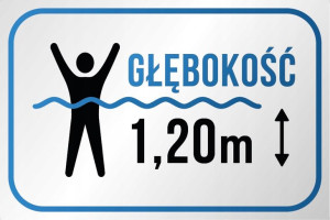 MDS+ TABLICZKA PCV 20x30 BASEN głębokość 1,2 basen basenowa