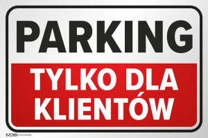 Tabliczka Parking DLA KLIENTÓW PCV 20x30 cm