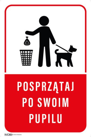 Tabliczka PCV posprzątaj po swoim pupilu 20x30