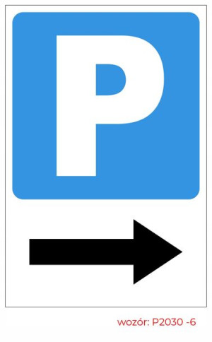 Tabliczka kierunkowa PARKING W PRAWO 20x30