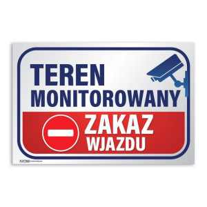 MDS+ Tabliczka teren monitorowany zakaz wjazdu 20x30