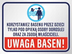 TABLICZKA basen dzieci pod opieką 20x30