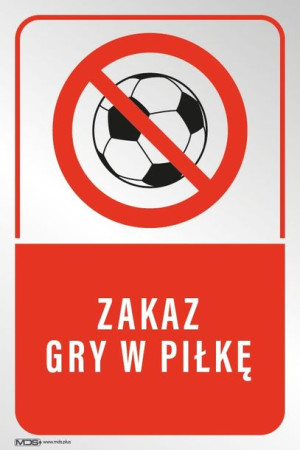 Tabliczka Zakaz Gry W Piłkę Pcv 20x30