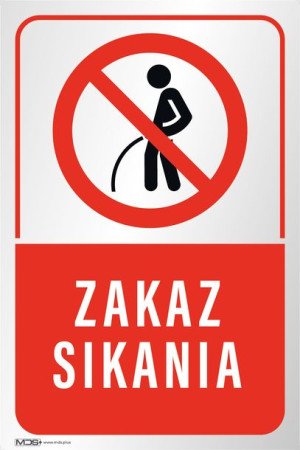 Tabliczka ZAKAZ SIKANIA 20x30 BHP