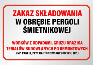 TABLICZKA 20x30 segregacja zakaz składowania