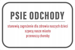 TABLICZKA 30x20 psie odchody sprzątaj po psie
