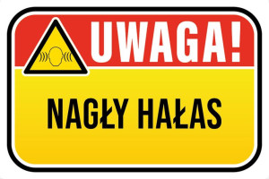 TABLICZKA 30x20 nagły hałas pozioma
