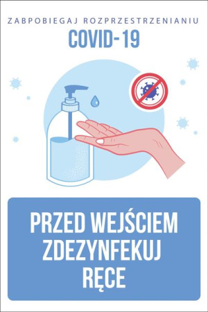 Tabliczka PCV 20x30 Dezynfekcja Rąk Dłoni