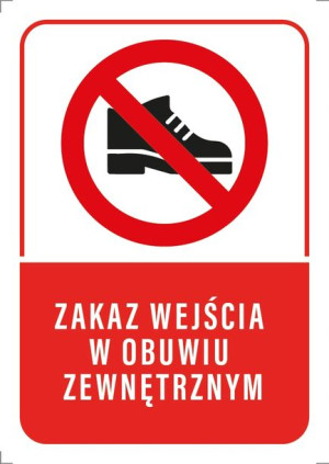 Tabliczka Zakaz Wejścia W Obuwiu Zewnętrznym 20x30